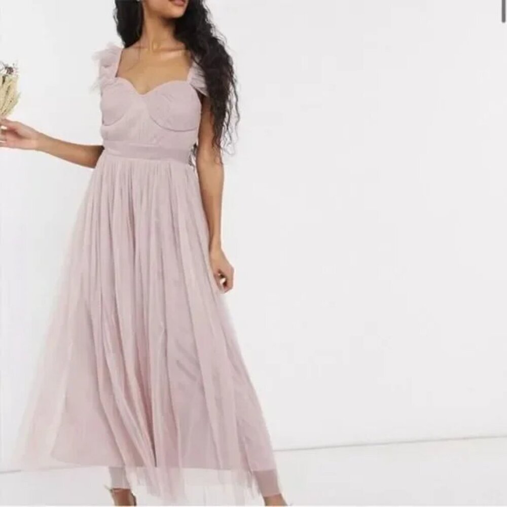 ASOS Anaya‎ With Love pink Maxi Dress 12 NWT